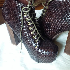 NEW Brown (Basket Woven) pattern Booties